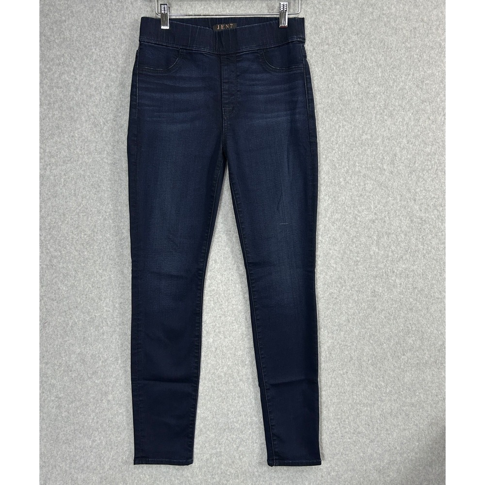 Jen7‎ by 7 For All Mankind Size 4 Skinny Jeans Dark Blue Pull-On Stretch Denim